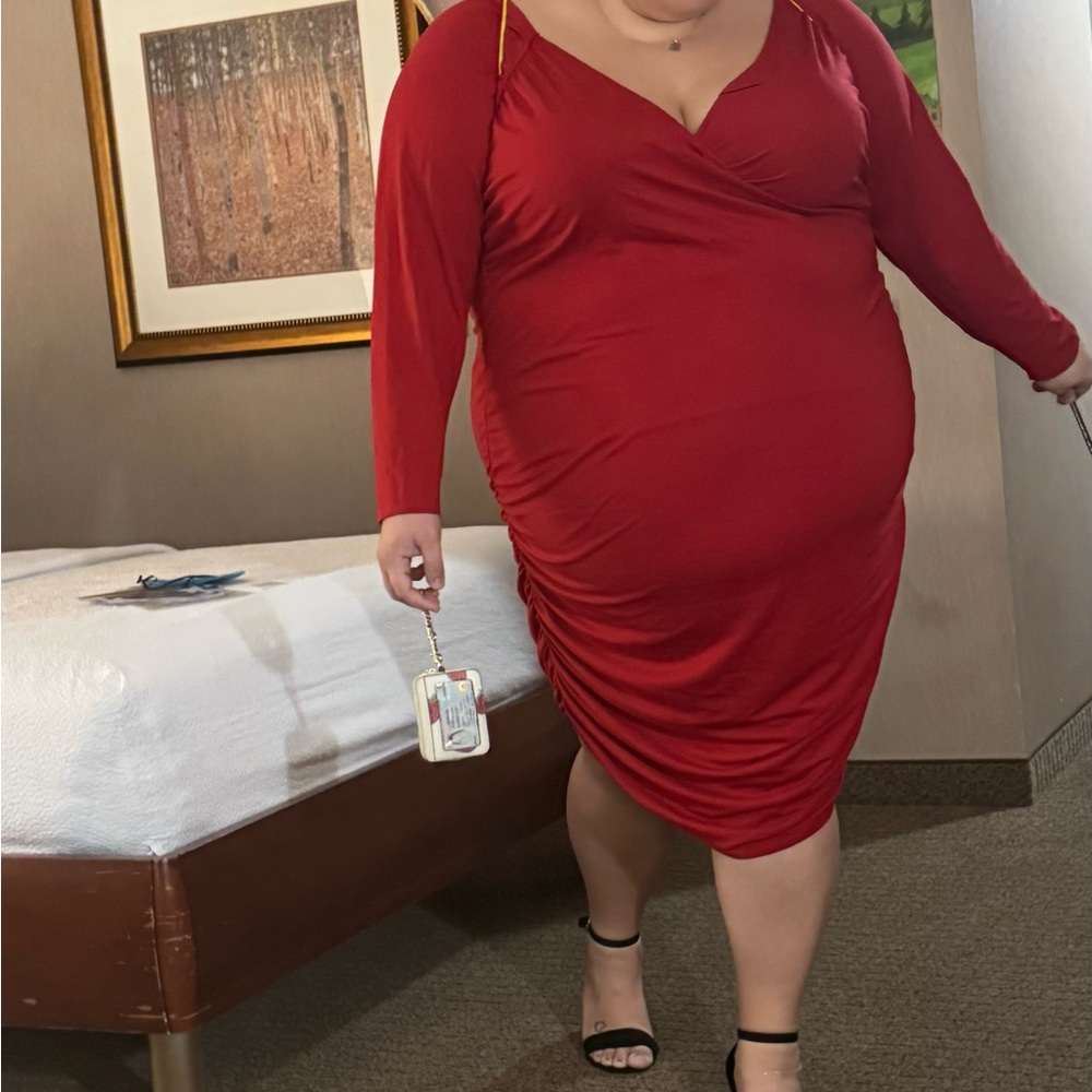 Torrid Red Long Sleeve Dress retro chic line 5x